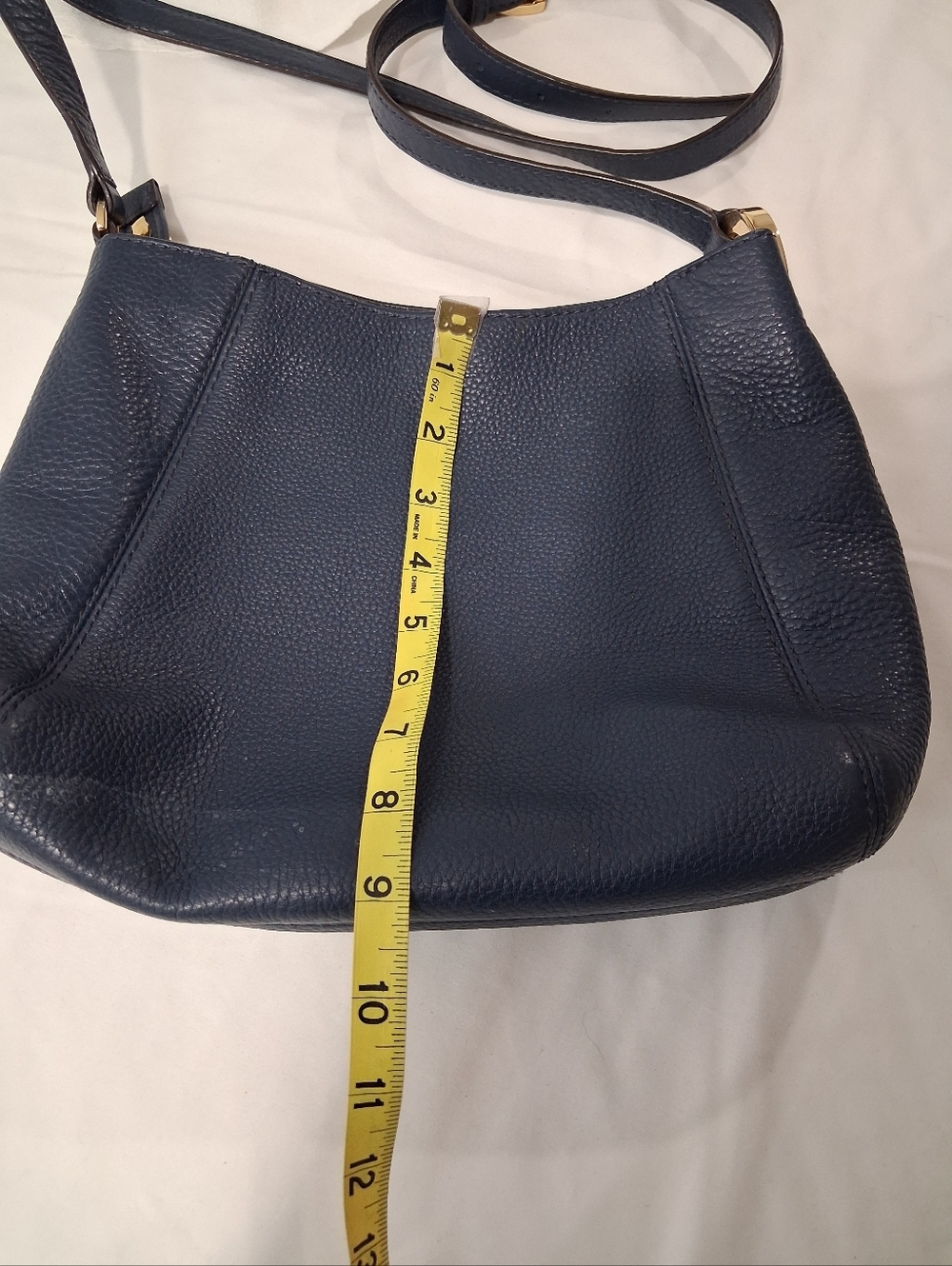 Michael Kors Navy Pebbled Leather Crossbody Bag - Picture 7 of 11